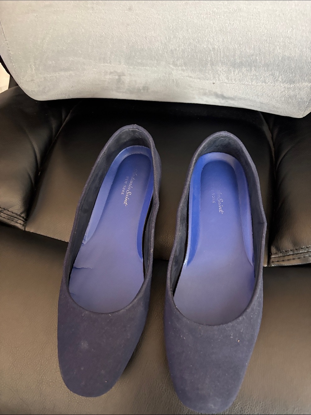 Antonia Saint NY Navy Suede Ballet Flats - Slip-On Comfort
